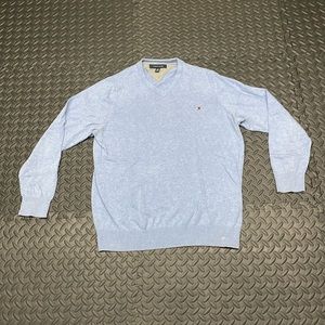 Tommy Hilfiger mens Vneck blue sweater L